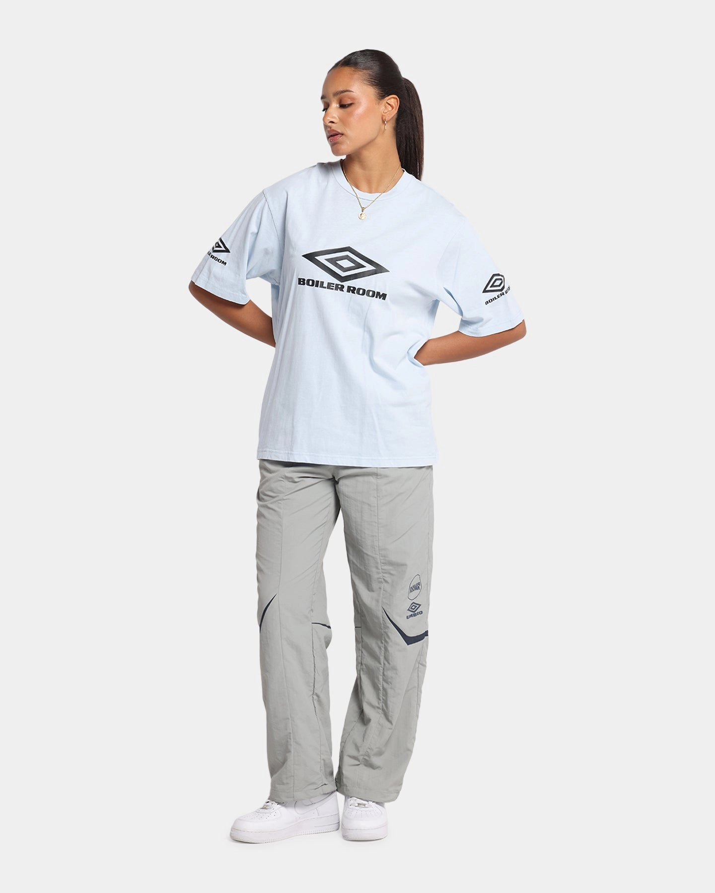 Boiler Room X Umbro Washed T-Shirt Blue