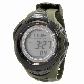 Casio Men's Watch - Pathfinder Digital Compass Green Resin Strap Digital | PAW1200-3V