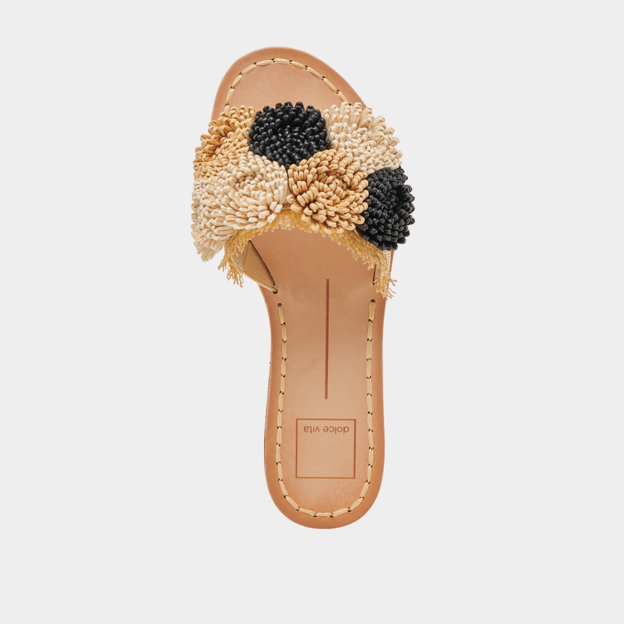 DANELA SANDALS BLACK NATURAL RAFFIA