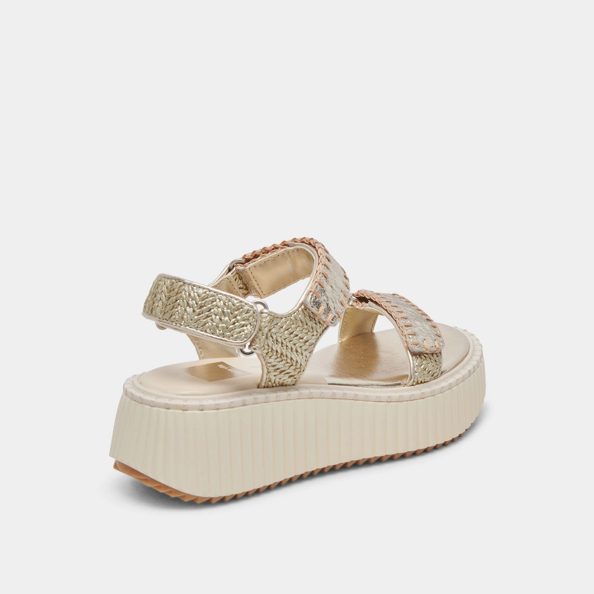 DEBRA SANDALS PLATINUM DISTRESSED LEATHER - re:vita