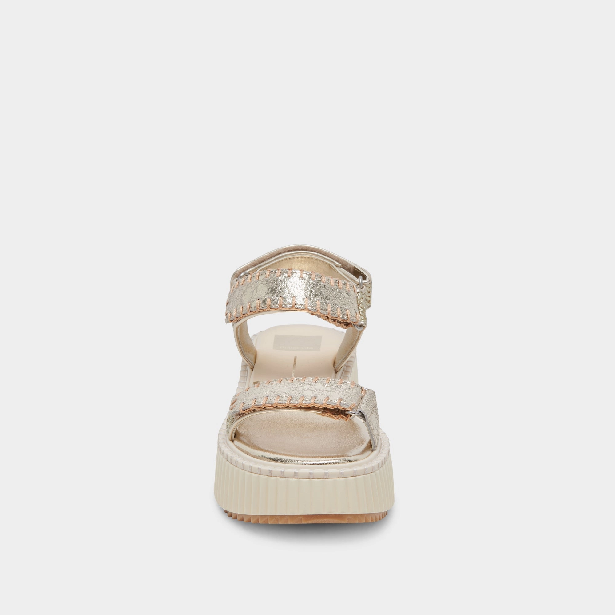 DEBRA SANDALS PLATINUM DISTRESSED LEATHER - re:vita