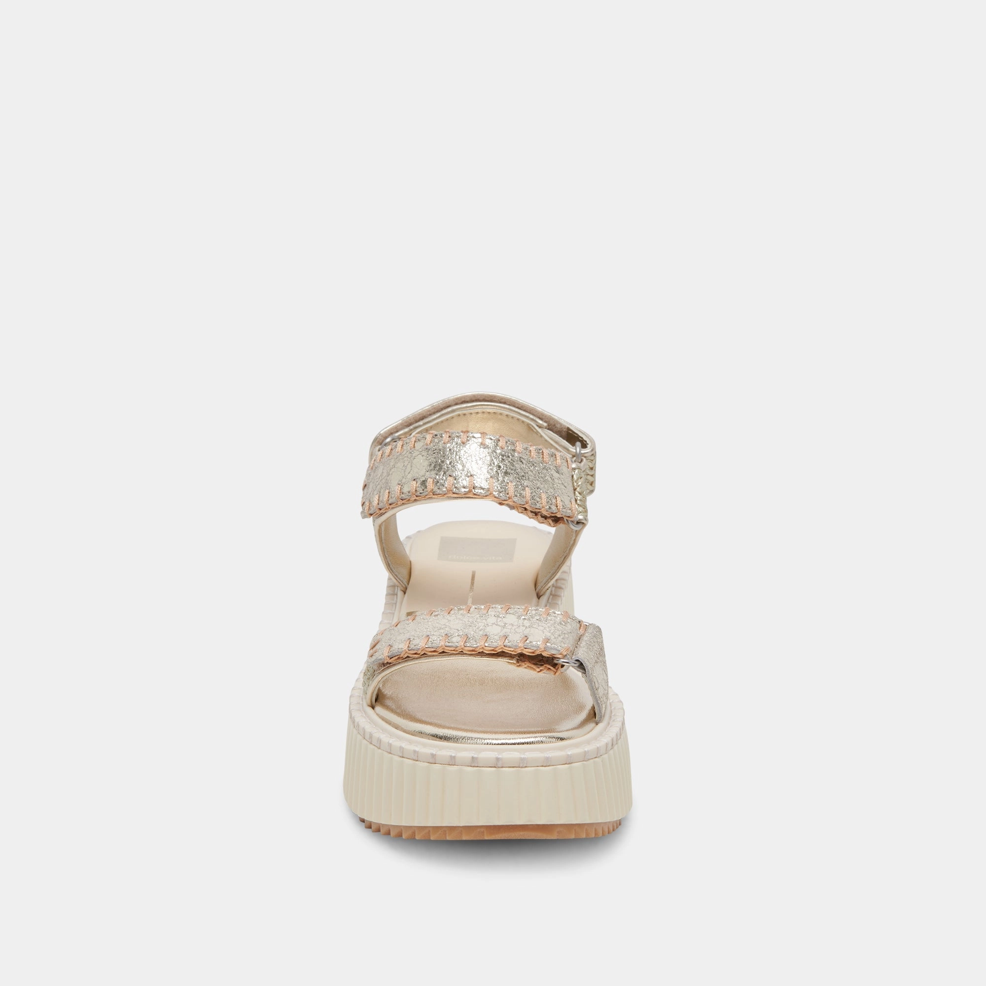 DEBRA SANDALS PLATINUM DISTRESSED LEATHER - re:vita
