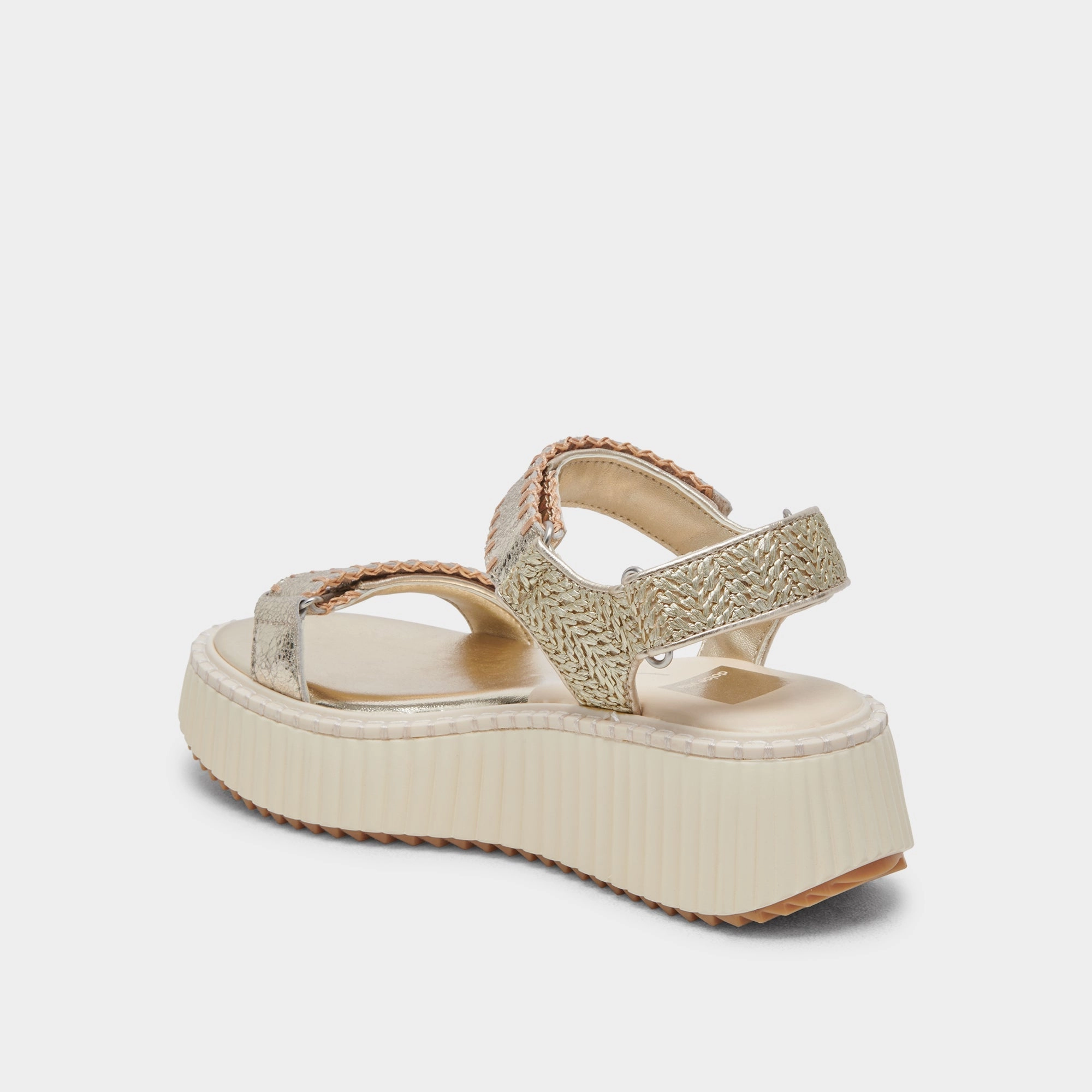 DEBRA SANDALS PLATINUM DISTRESSED LEATHER - re:vita