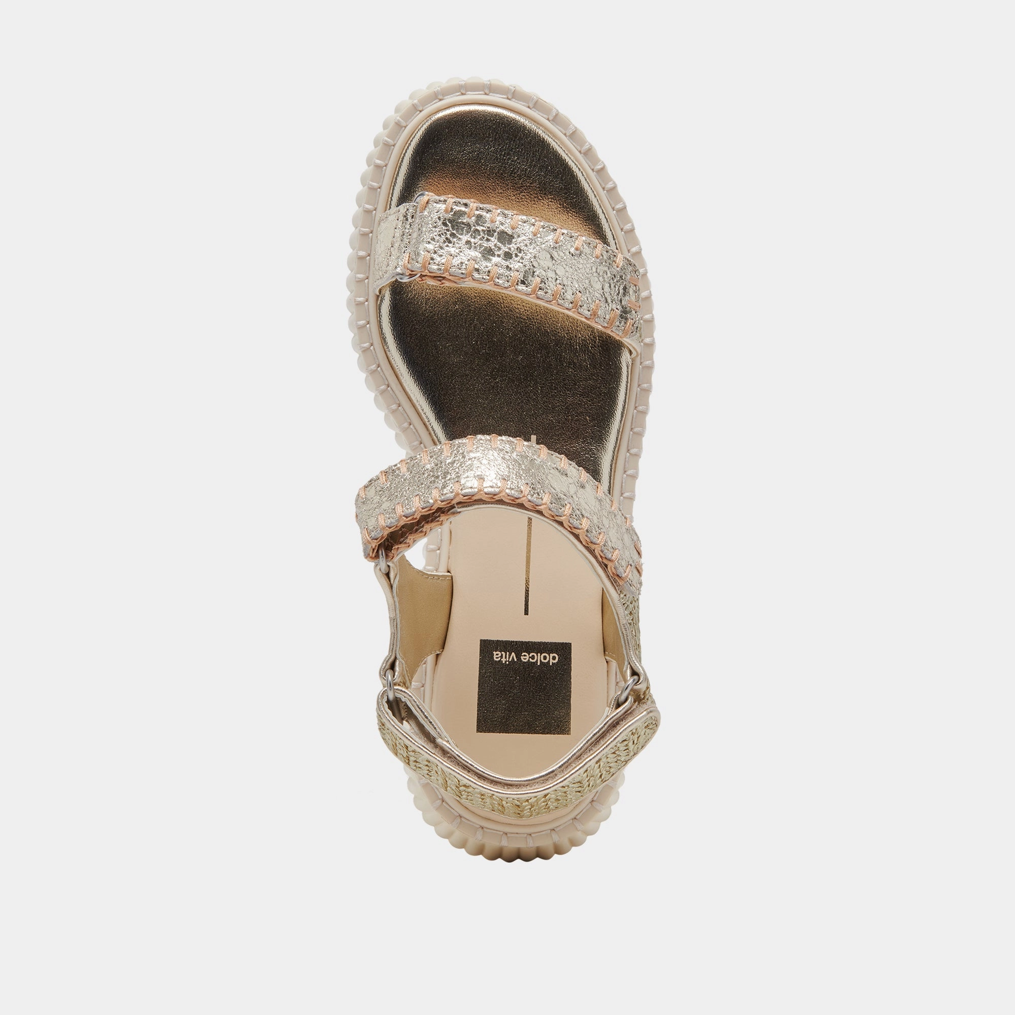 DEBRA SANDALS PLATINUM DISTRESSED LEATHER - re:vita