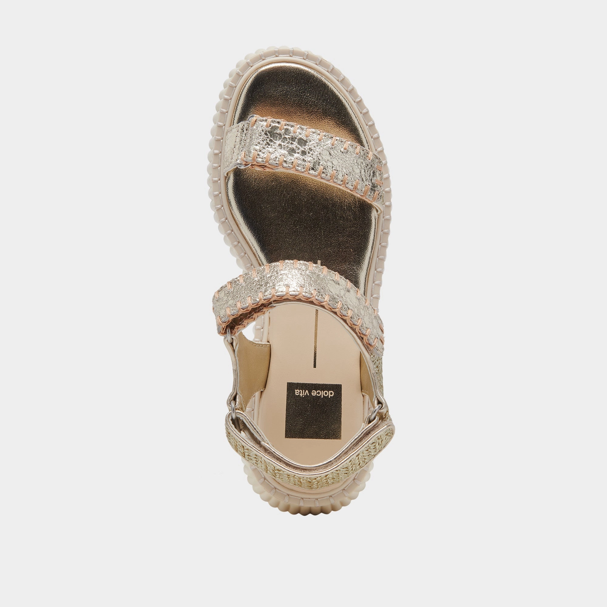 DEBRA SANDALS PLATINUM DISTRESSED LEATHER - re:vita