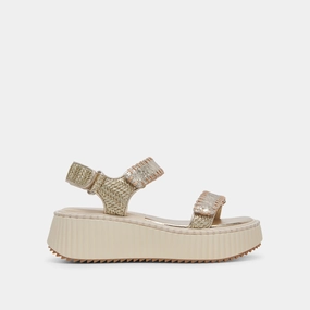 DEBRA SANDALS PLATINUM DISTRESSED LEATHER - re:vita