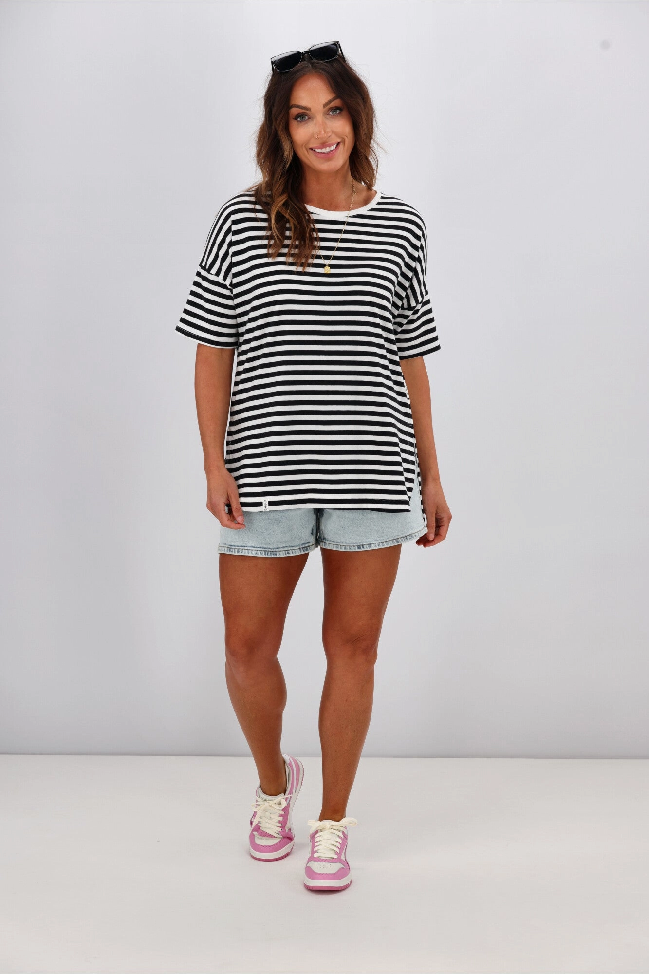 Elm Lauren S/S Stripe Tee Black/White Stripe