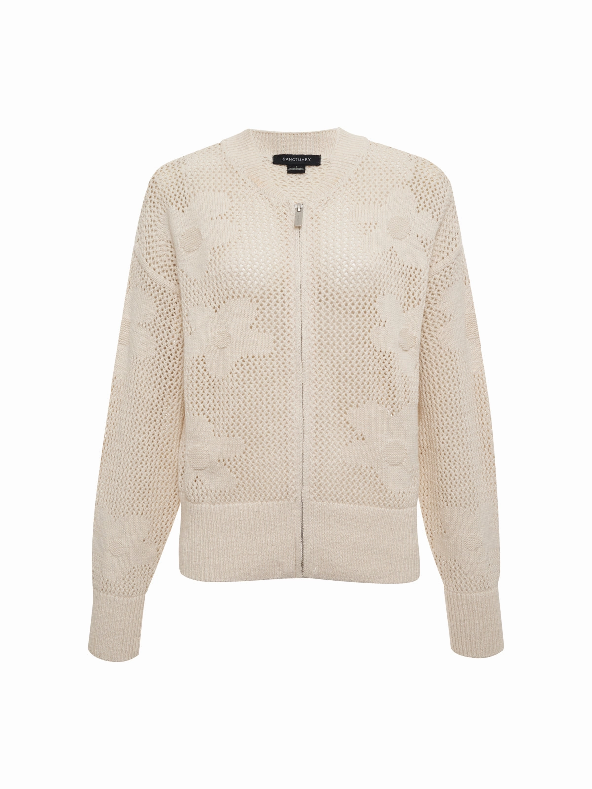 Flower Pop Open Stitch Jacket Eco Natural