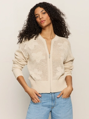Flower Pop Open Stitch Jacket Eco Natural
