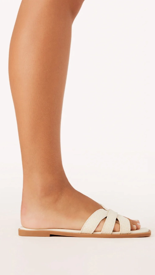 Geo Slide - Cream Raffia