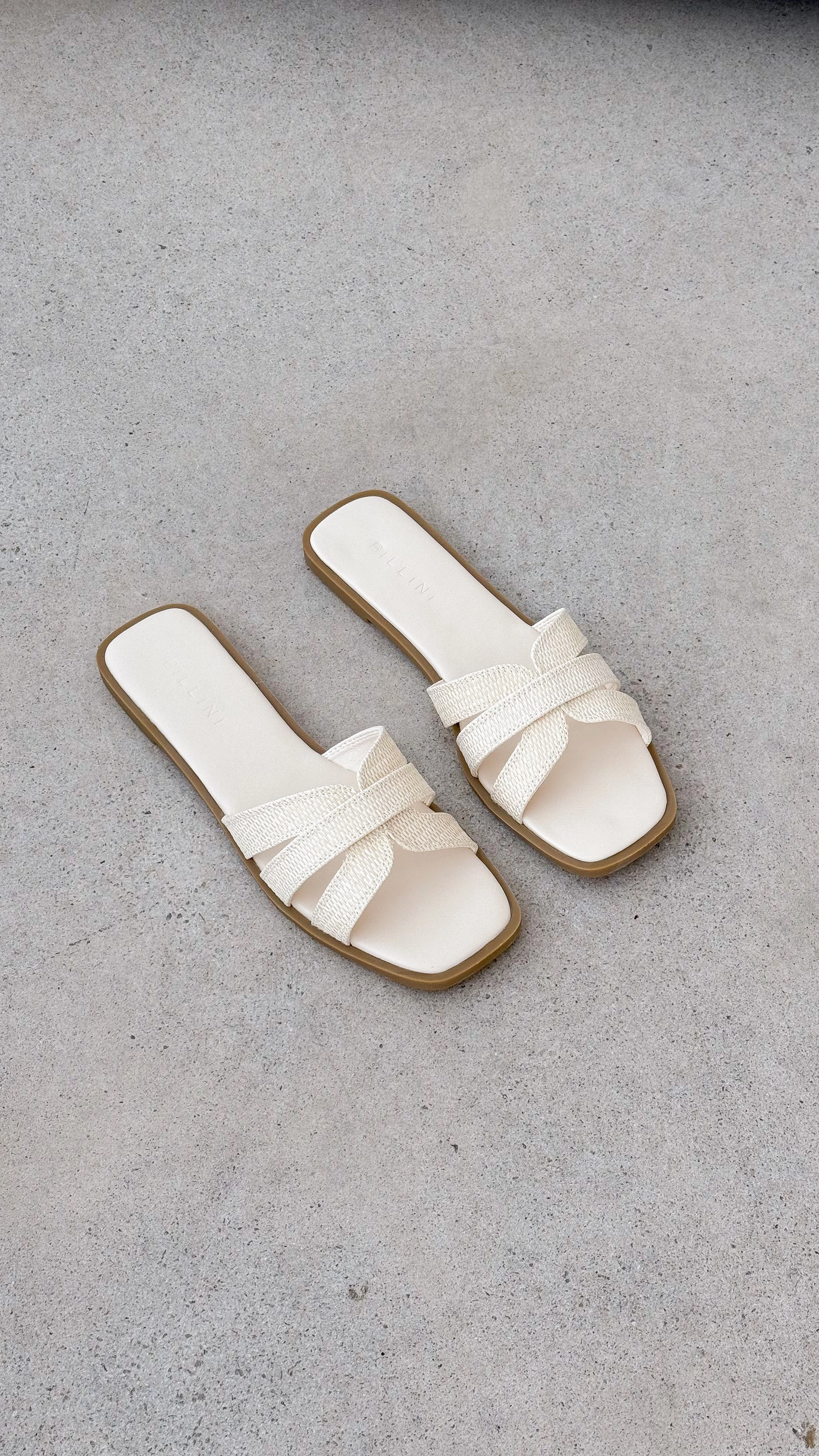 Geo Slide - Cream Raffia