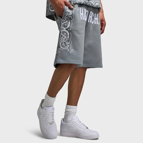 Hoodrich Motif Oversized Shorts Monument / White - Lava Smoke