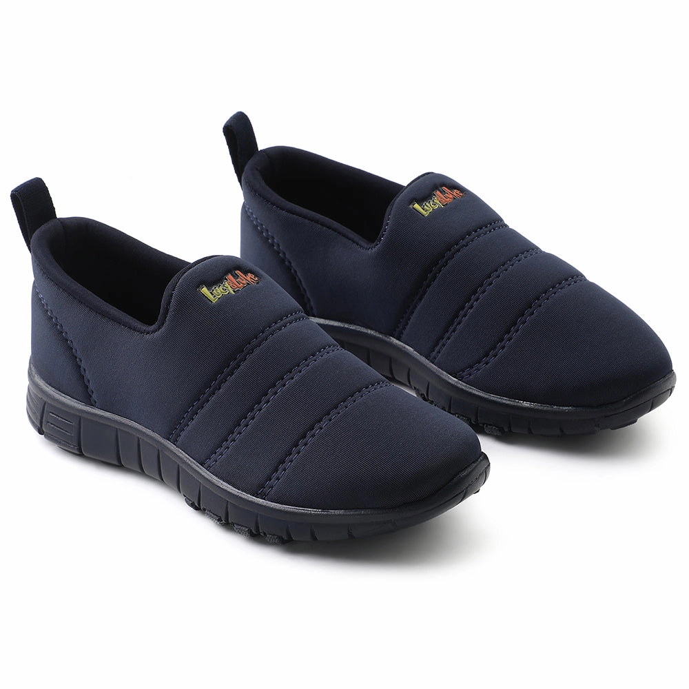 Lucy&Luke Navy Blue Sports Non Lacing Walking Shoes For Kids 2123-34 By Liberty