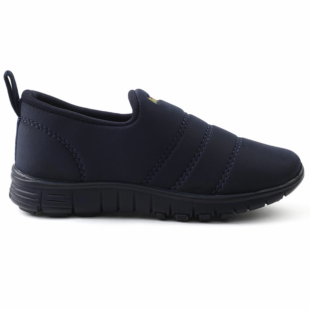 Lucy&Luke Navy Blue Sports Non Lacing Walking Shoes For Kids 2123-34 By Liberty