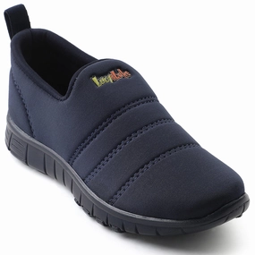 Lucy&Luke Navy Blue Sports Non Lacing Walking Shoes For Kids 2123-34 By Liberty