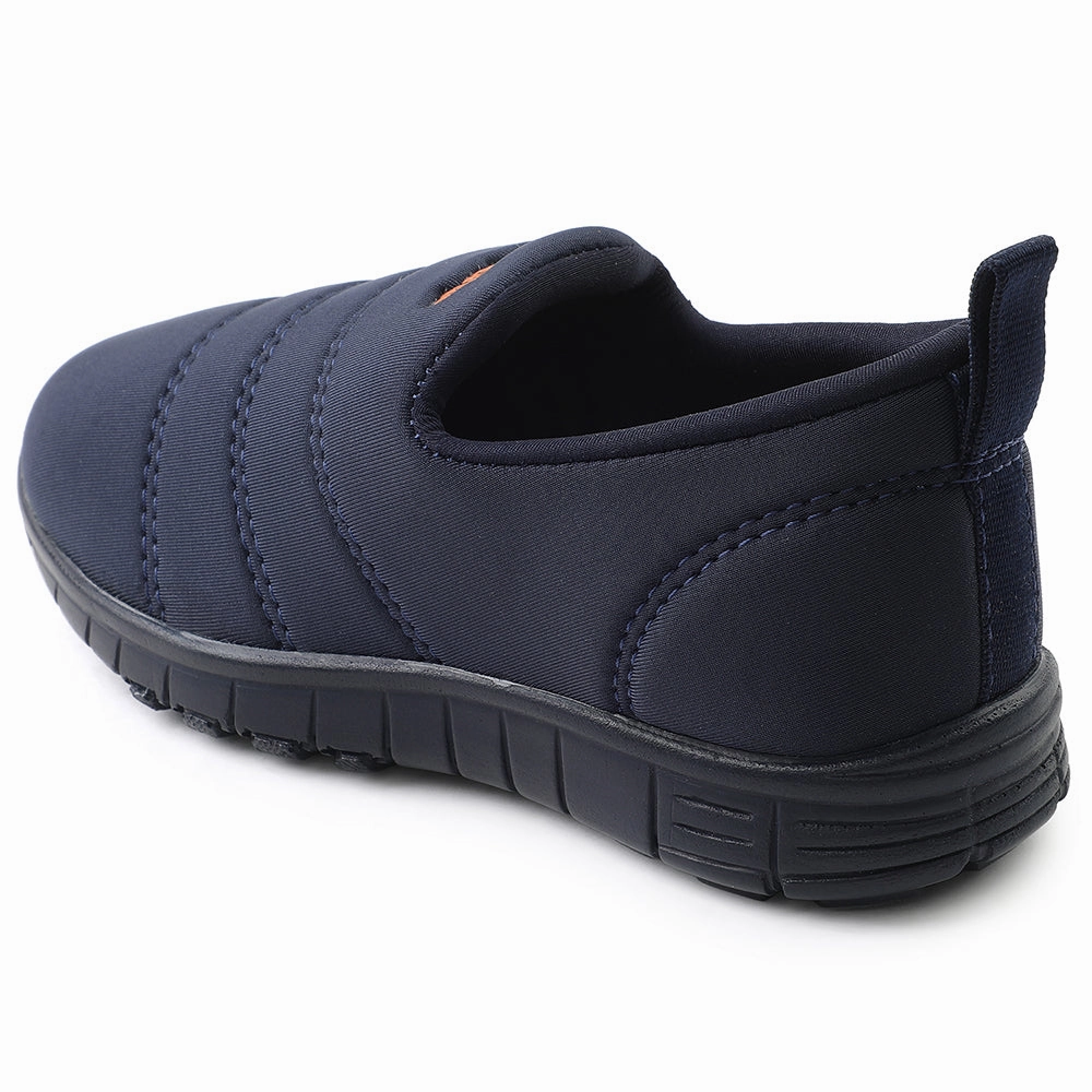 Lucy&Luke Navy Blue Sports Non Lacing Walking Shoes For Kids 2123-34 By Liberty
