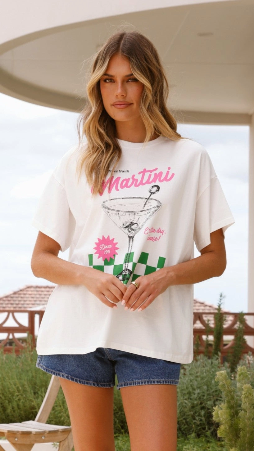 Martini Tee - Pink/Green