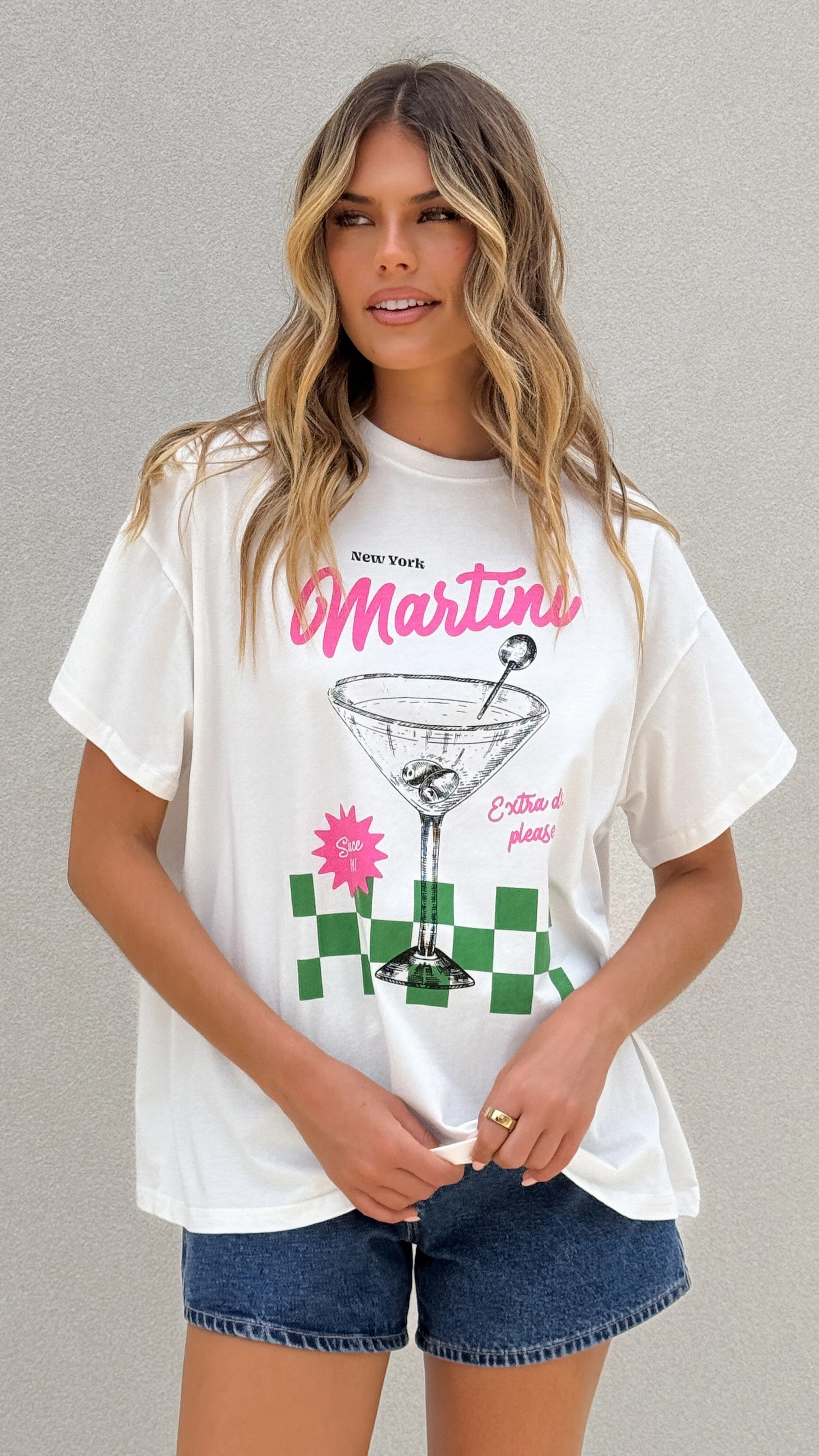 Martini Tee - Pink/Green