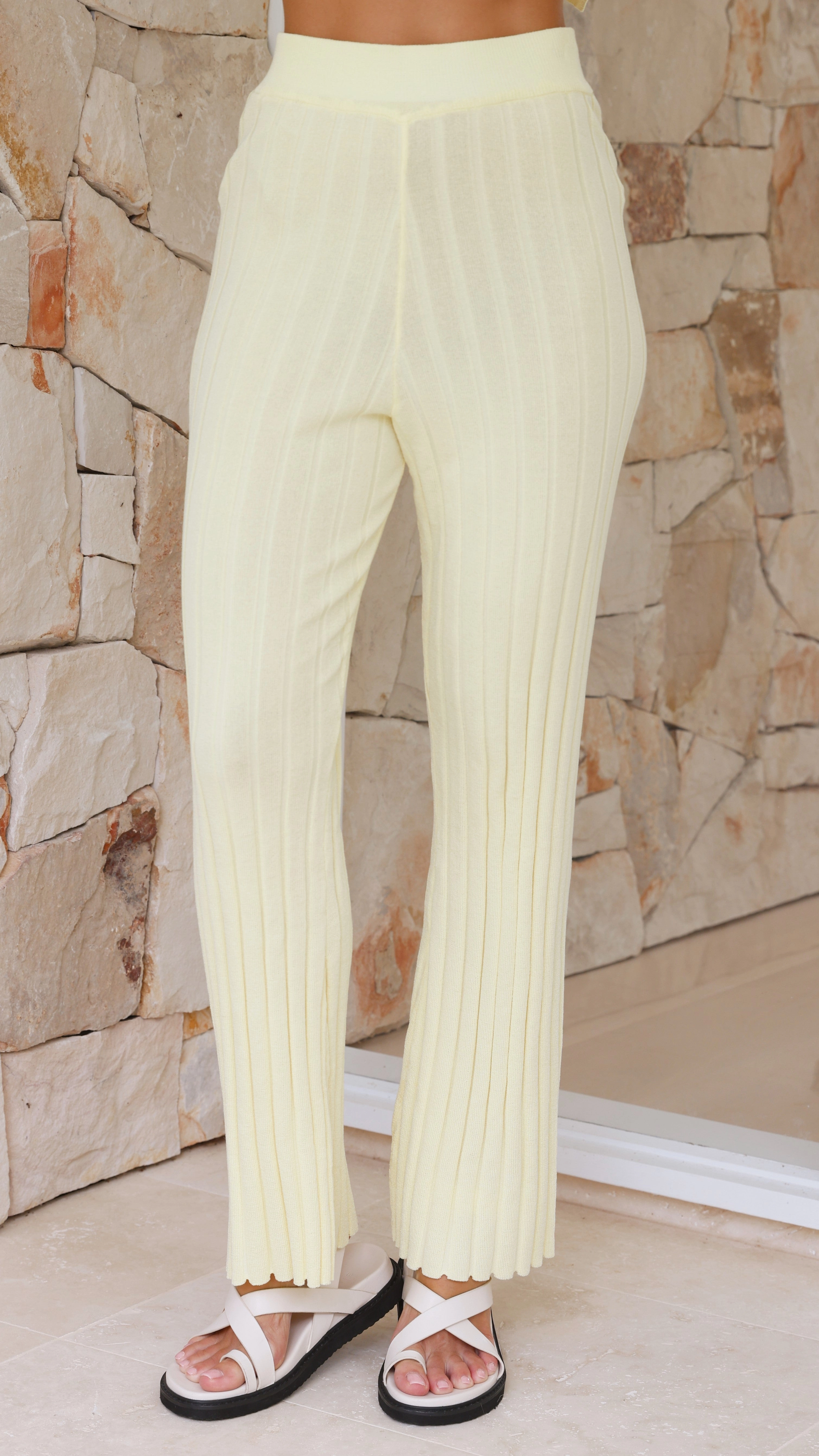 Megan Knit Pants - Lemon