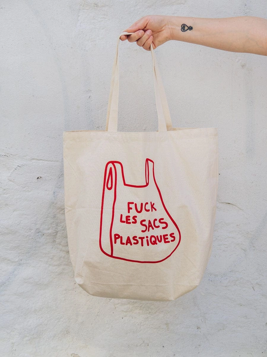 Natural tote bag - Fuck les sacs plastiques