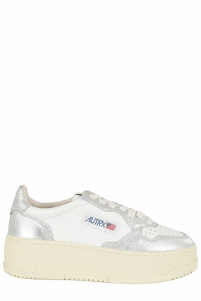 Platform Sneakers With Leather Upper