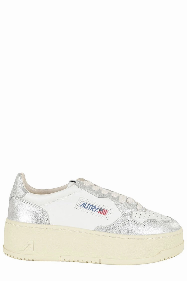 Platform Sneakers With Leather Upper