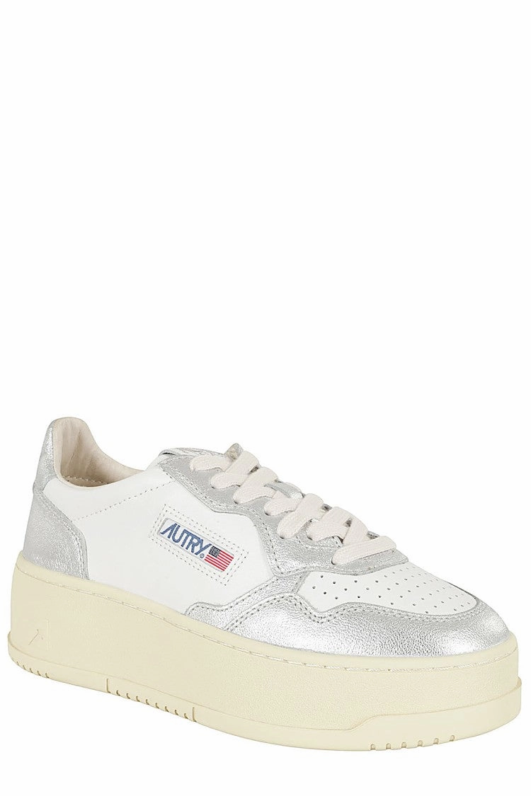 Platform Sneakers With Leather Upper