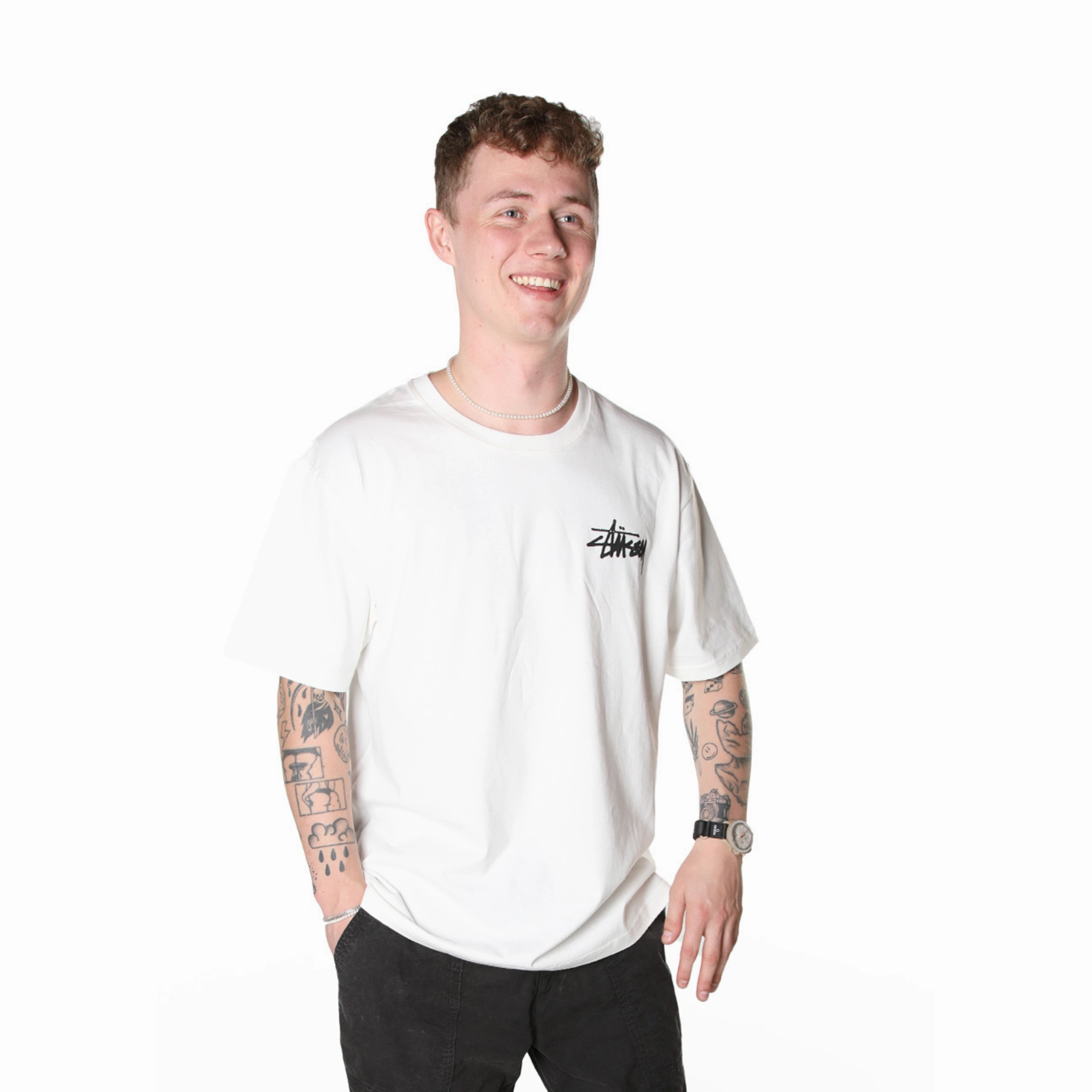 Stüssy Old Phone T-shirt Natural