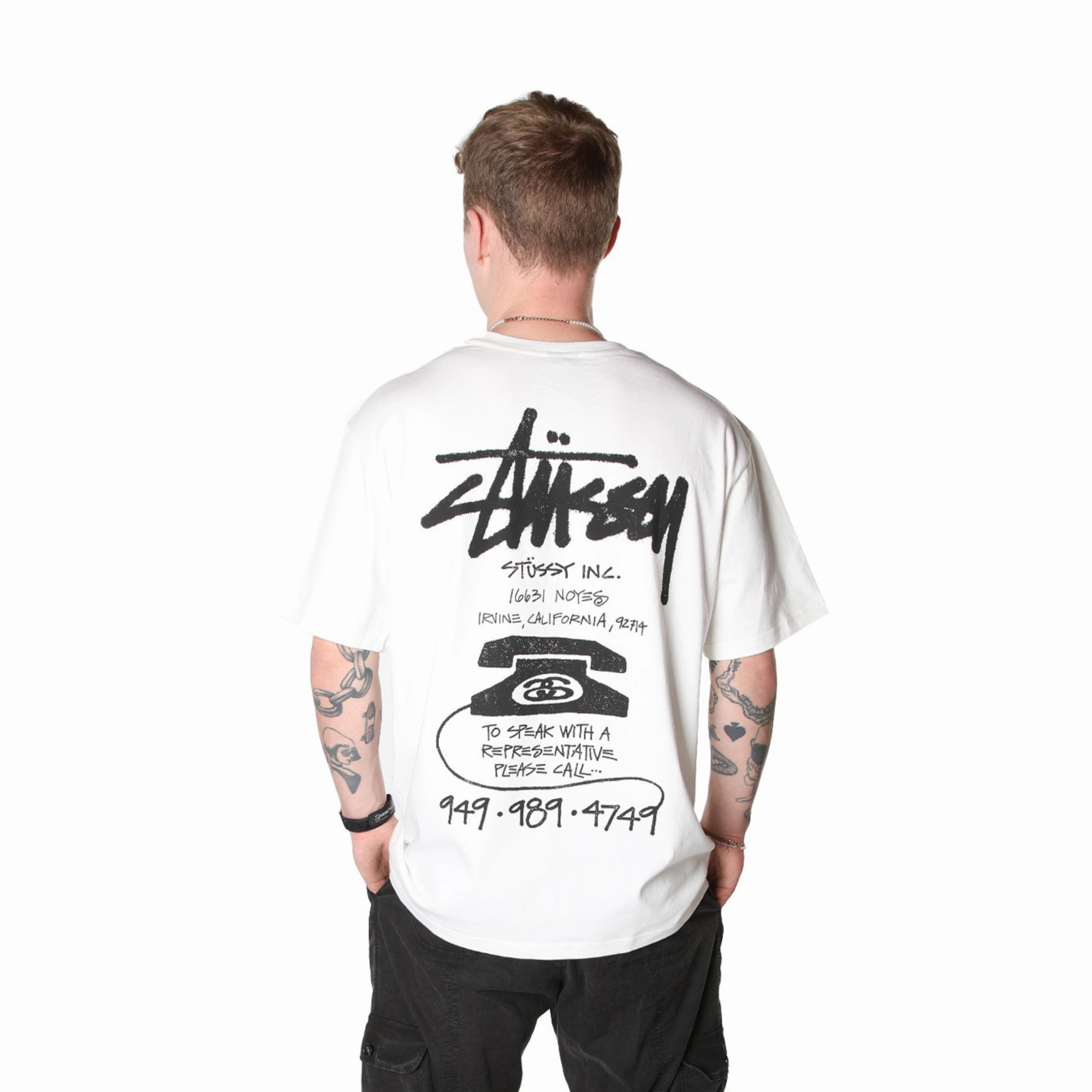 Stüssy Old Phone T-shirt Natural