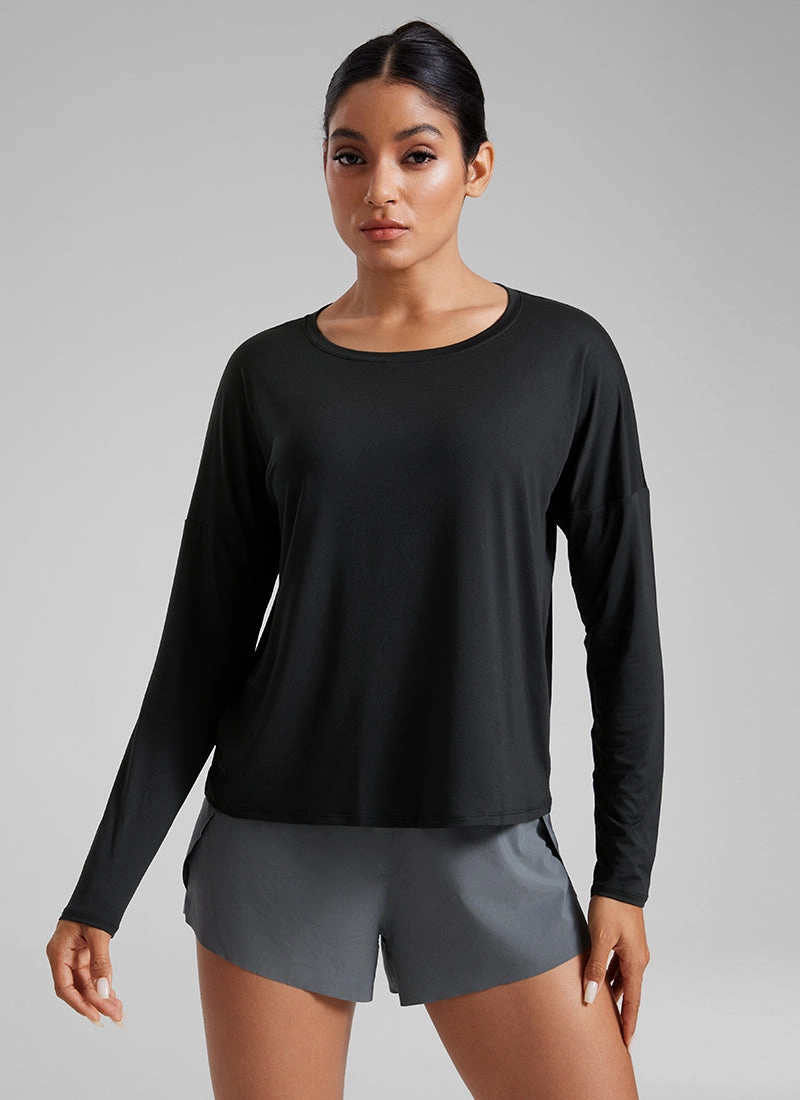 UPF 50  Lightweight Heather Cropped Long Sleeves