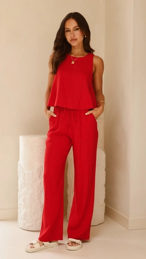 Valene Pants - Red